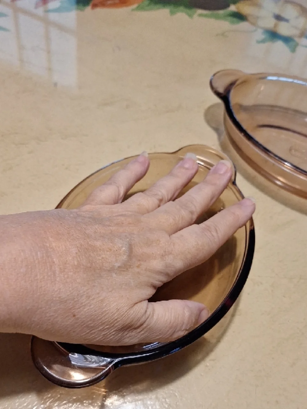 Vision Corningware Amber Glass Baking Bowls w/Side Handles